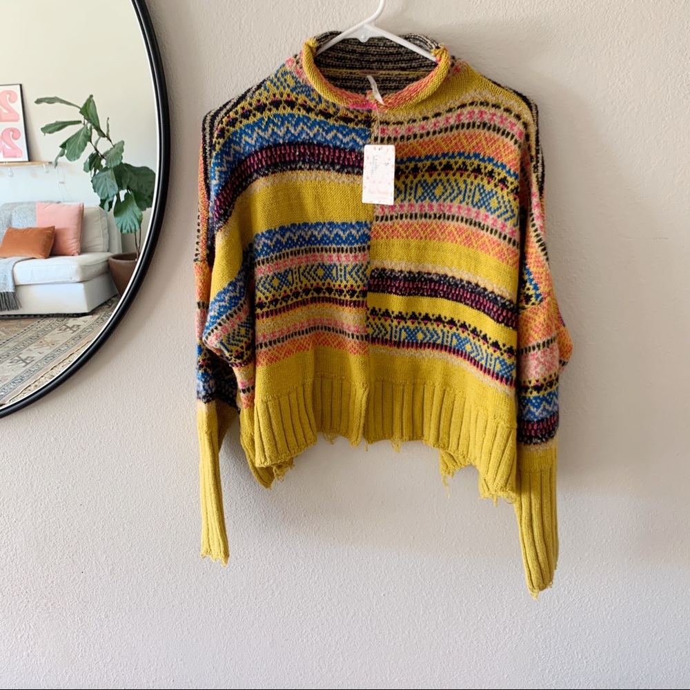 Free People All The Pattern Ripped Sweater